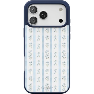image:imageCasely iPhone 17 Pro Max Case  Citrus Stripes  Poolside Print  Align SoftTouch Flexible Bumper Case  Compatible with MagSafeCottage Stripe  Blue Floral