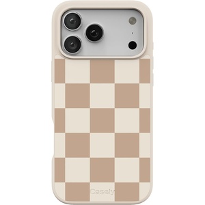image:imageCasely iPhone 17 Pro Max Case  Citrus Stripes  Poolside Print  Align SoftTouch Flexible Bumper Case  Compatible with MagSafeFit Check  Neutral Checkerboard