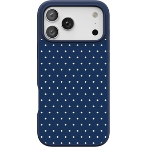 image:imageCasely iPhone 17 Pro Max Case  Citrus Stripes  Poolside Print  Align SoftTouch Flexible Bumper Case  Compatible with MagSafeOn the Dot  Navy Polka Dot