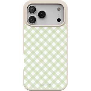 image:imageCasely iPhone 17 Pro Max Case  Citrus Stripes  Poolside Print  Align SoftTouch Flexible Bumper Case  Compatible with MagSafeSunday Best  Mint Lattice