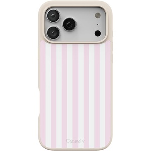 image:imageCasely iPhone 17 Pro Max Case  Citrus Stripes  Poolside Print  Align SoftTouch Flexible Bumper Case  Compatible with MagSafeSunday Best  Pink Stripes