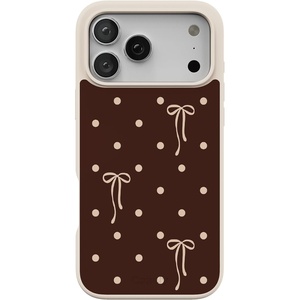 image:imageCasely iPhone 17 Pro Max Case  Citrus Stripes  Poolside Print  Align SoftTouch Flexible Bumper Case  Compatible with MagSafeTeddy Bows  Brown Polka Dot
